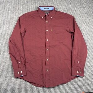 Mason James Shirt Mens S Burgundy Stretch Button Down Long Sleeve Pocket